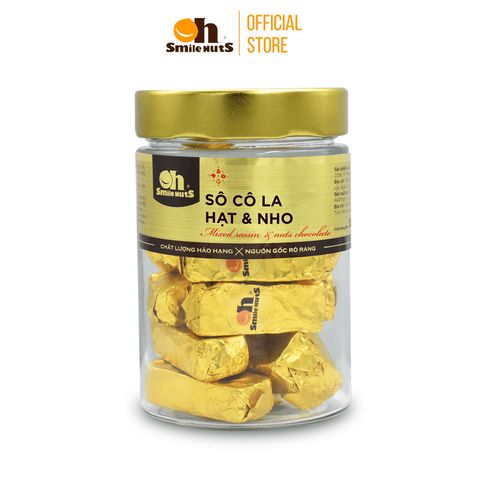  Sô Cô La Hạt & Nho Oh Smile Nuts - Hủ 250g 