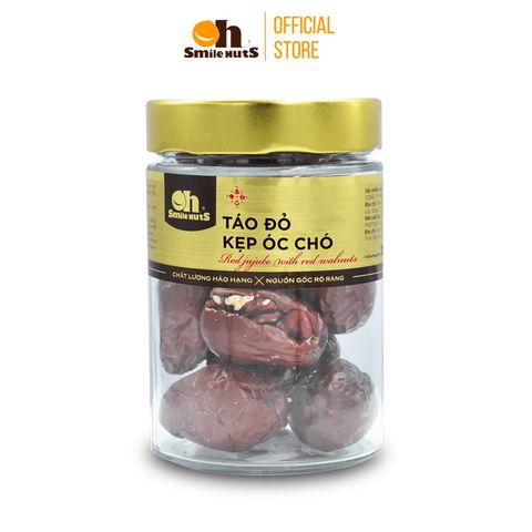  Táo Đỏ Kẹp Óc Chó Đỏ Oh Smile Nuts - Hủ 145g 