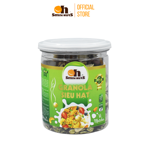  Granola Siêu Hạt Vị Matcha, Ngũ Cốc Giảm Cân Smilenuts Hộp 225g 