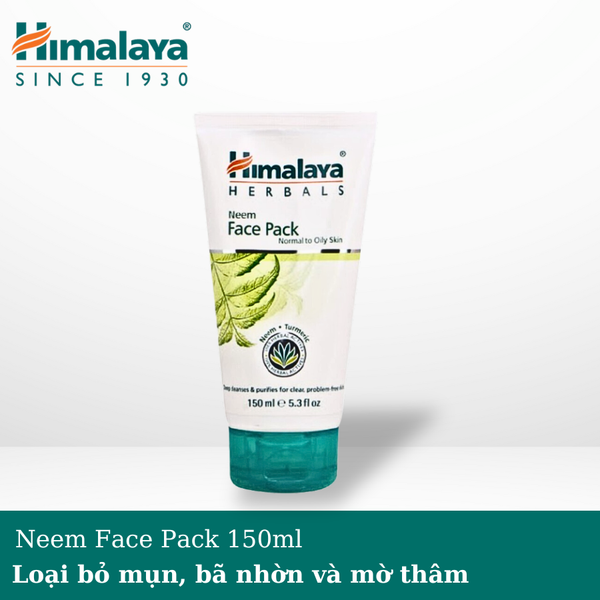 Mặt nạ đất sét lá neem loại bỏ mụn, bã nhờn và mờ thâm Himalaya Neem Face Pack 150ml