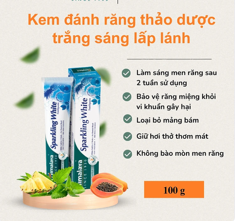 Kem đánh răng trắng sáng lấp lánh Himalaya Sparkling White Toothpaste