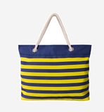Túi tote đi biển Foco . Chất vải canvas, unisex. Xanh đen sọc vàng