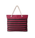 Túi tote đi biển Foco . Chất vải canvas, unisex. Đỏ sọc đen hình Chim
