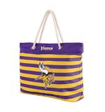 Túi tote đi biển Foco . Chất vải canvas, unisex. Tím sọc vàng Vikings