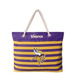 Túi tote đi biển Foco . Chất vải canvas, unisex. Tím sọc vàng Vikings