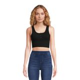 Áo ba lỗ NB Crop Henley Tank Top dành cho Nữ. Chất cotton thun gân mềm mịn, co giãn thoải mái.