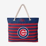 Túi tote đi biển Foco . Chất vải canvas, unisex. Xanh sọc cubs