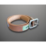 Dây nịt xuất Nhật dành cho Nam. Bản 4cm chiều dài 105cm . Đầu khoá kim loại. Nâu chữ thêu.