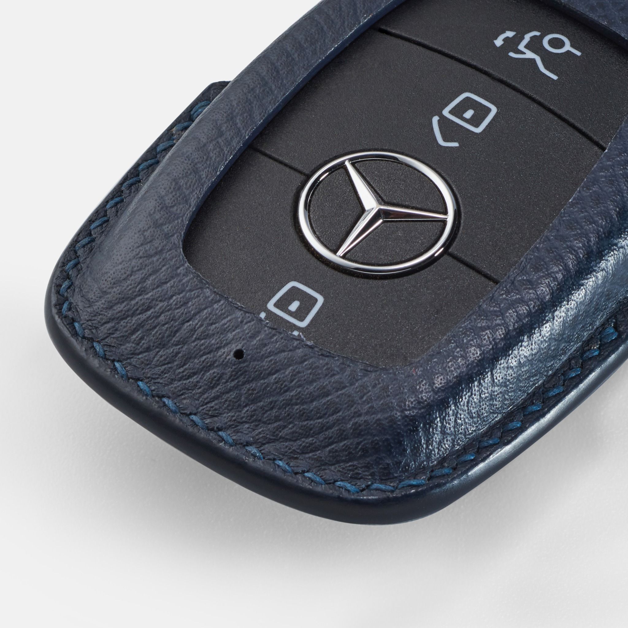 Bao Da Chìa Khóa Mercedes Da vân Navy Thiết Kế Số 2