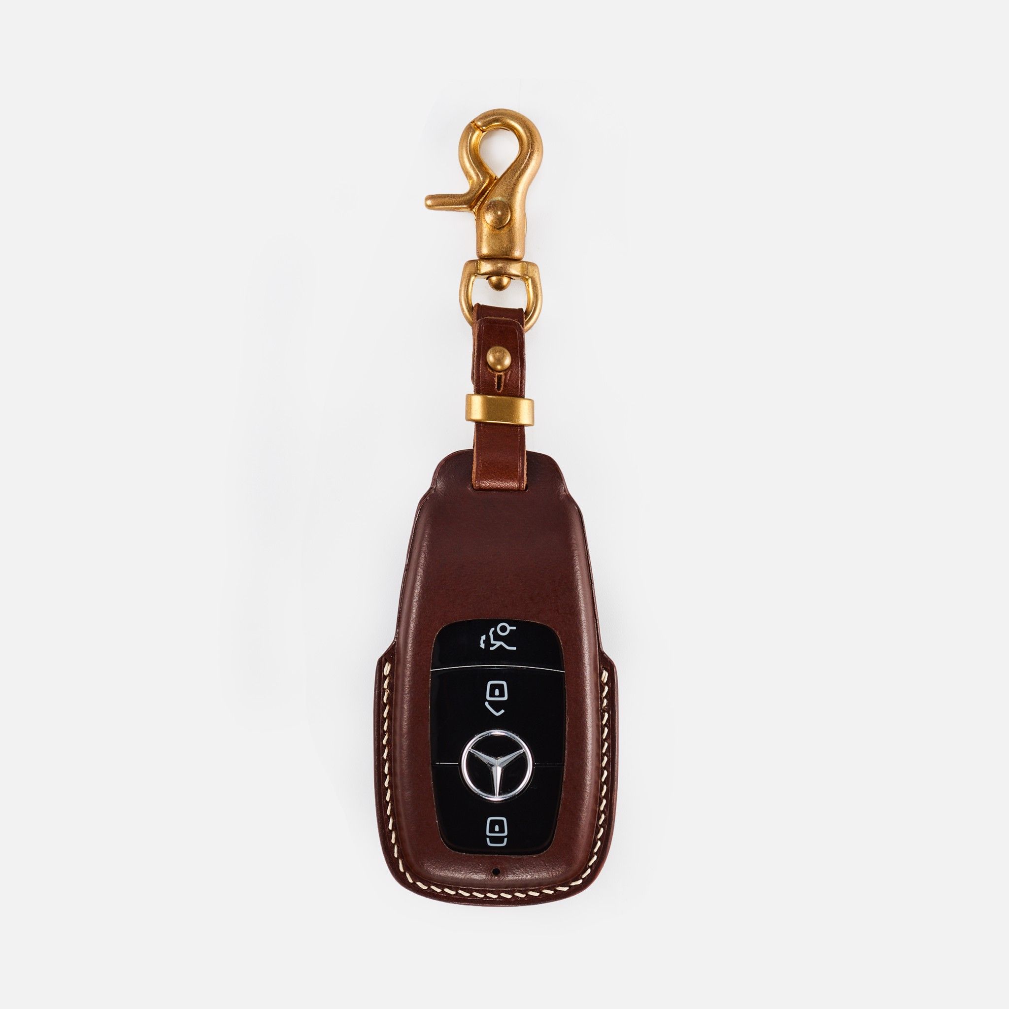 Bao Da Chìa Khóa Mercedes ME4 Chocolate Brown Da trơn