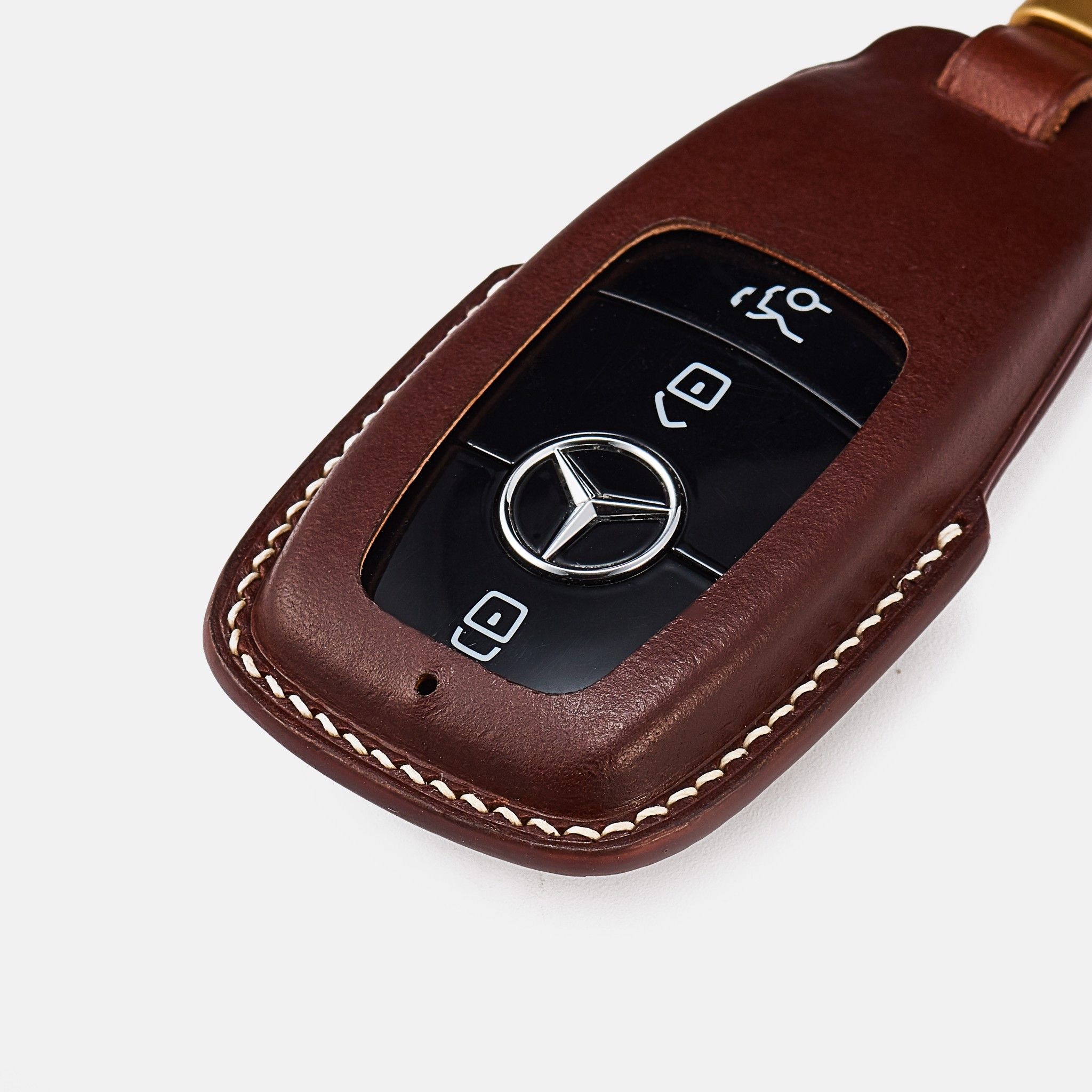 Bao Da Chìa Khóa Mercedes ME4 Chocolate Brown Da trơn
