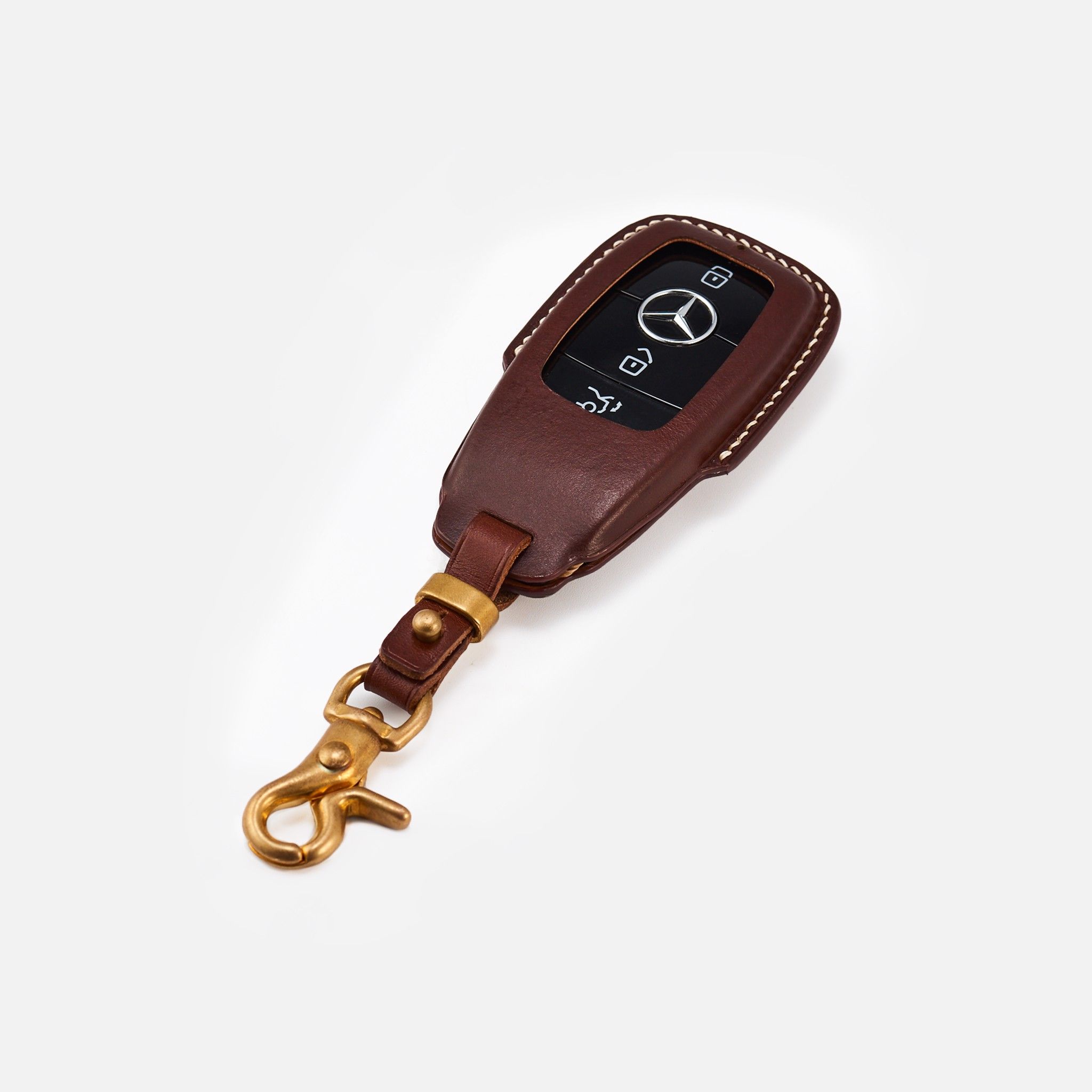 Bao Da Chìa Khóa Mercedes ME4 Chocolate Brown Da trơn