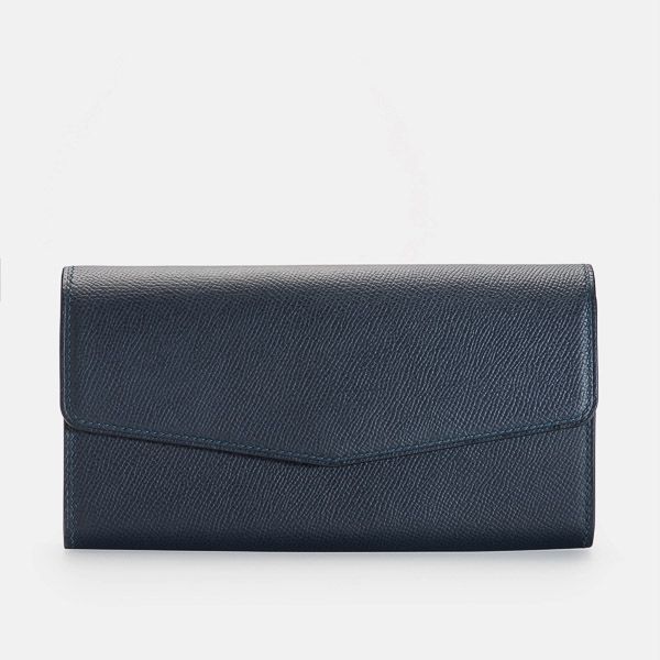 Clutch Da Thủ Công Cao Cấp Ellery xanh navy