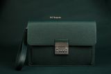  Clutch xách tay chất da bê Epsom  xanh dark green đặt riêng 