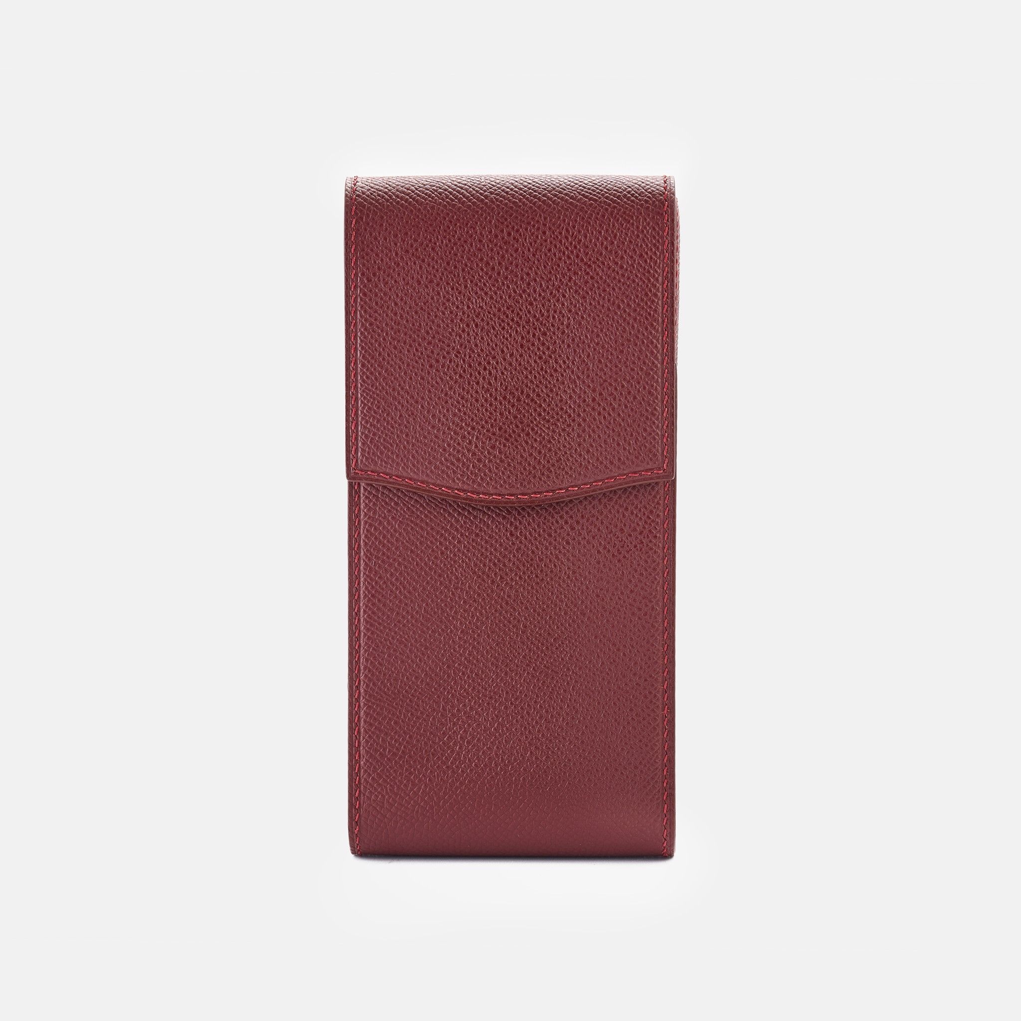 Hộp đựng bút da bê nhập khẩu Đỏ Burgundy HT2