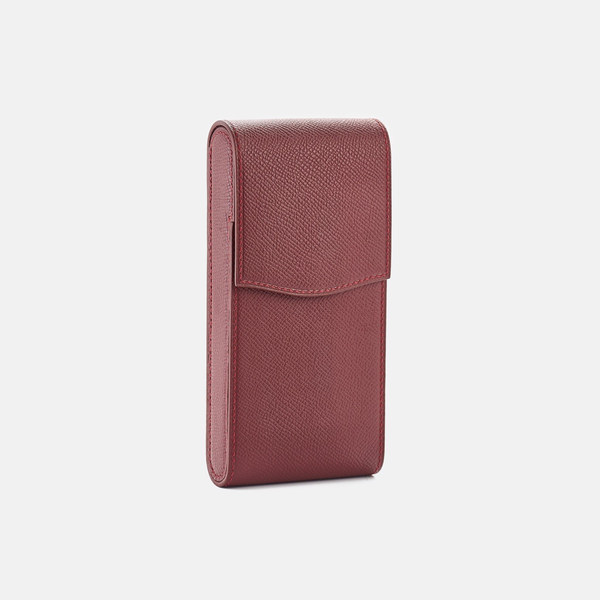 Hộp đựng bút da bê nhập khẩu Đỏ Burgundy HT2