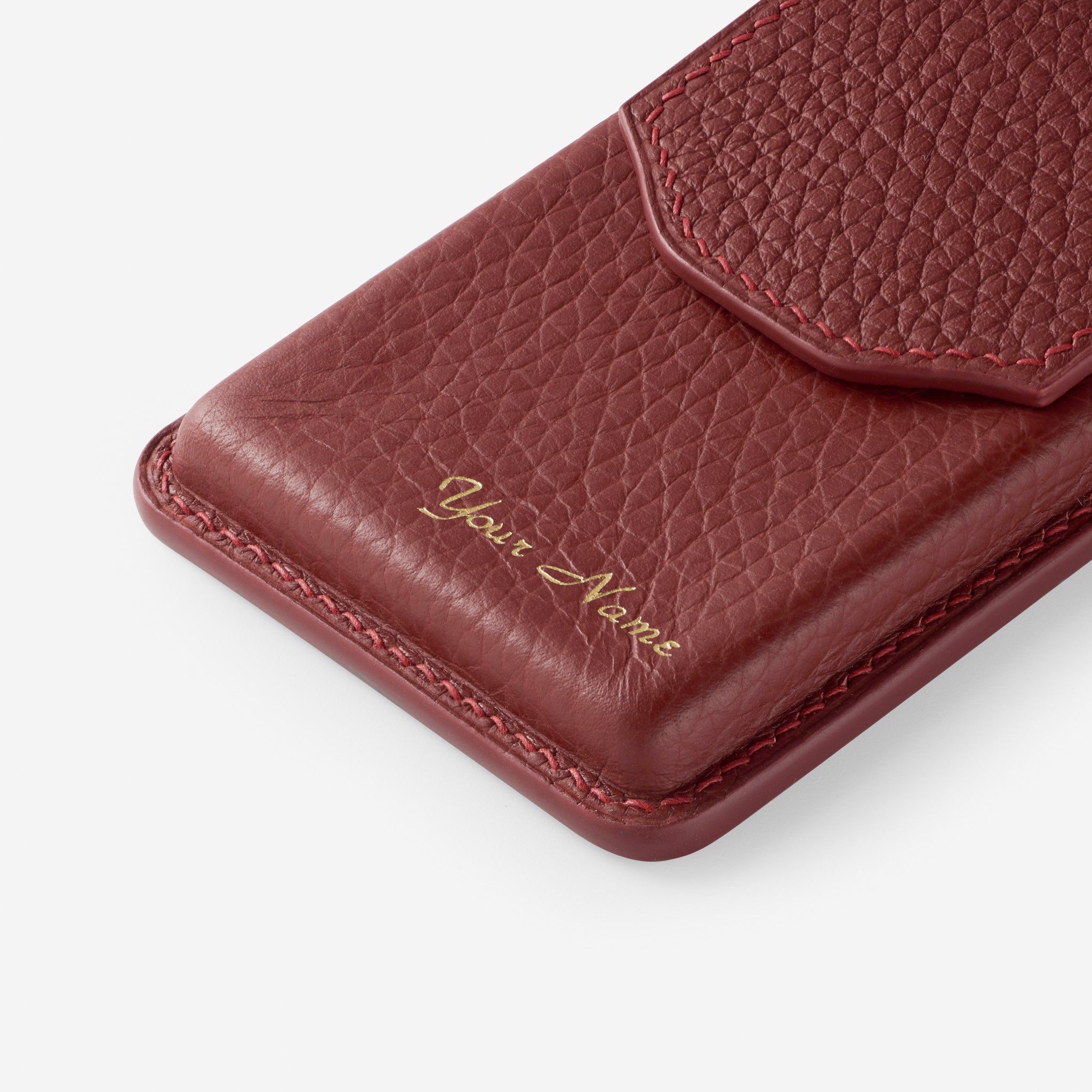 Ví Da Đựng Danh Thiếp Magnet Burgundy
