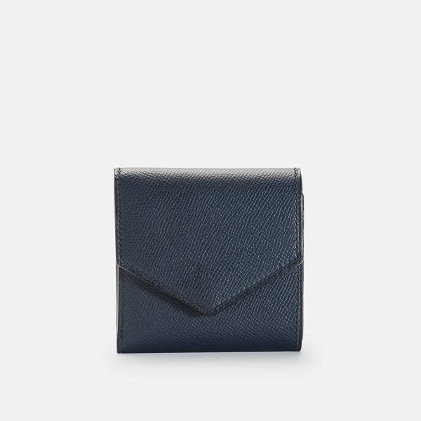 Ví Da Nữ Mini Thủ Công Cao Cấp Trisha xanh navy