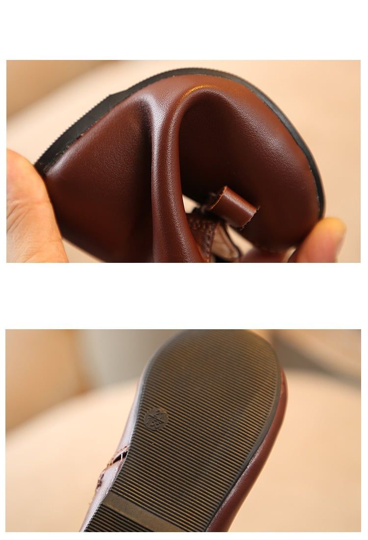 Boot da ngắn cổ đính nơ cho bé
