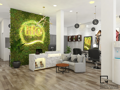 THIẾT KẾ NỘI THẤT CỬA HÀNG SALON TÓC RIO