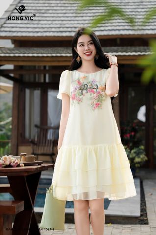 Đầm hoa cỏ mùa xuân DL769