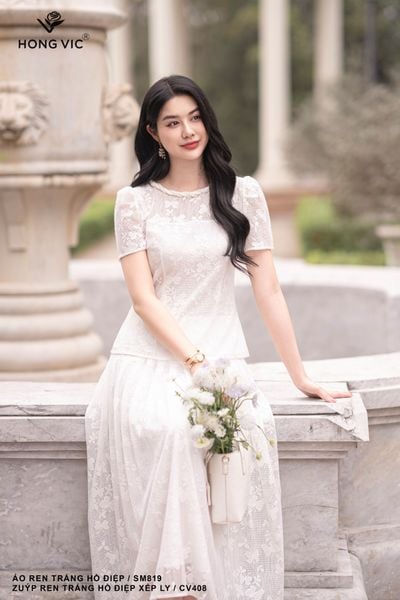 Zuýp ren trắng hồ điệp xếp ly CV408 – hongvicfashion