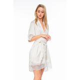  Áo choàng lụa cao cấp nữ phối ren mềm mại màu trắng Dreamy CD02-06 