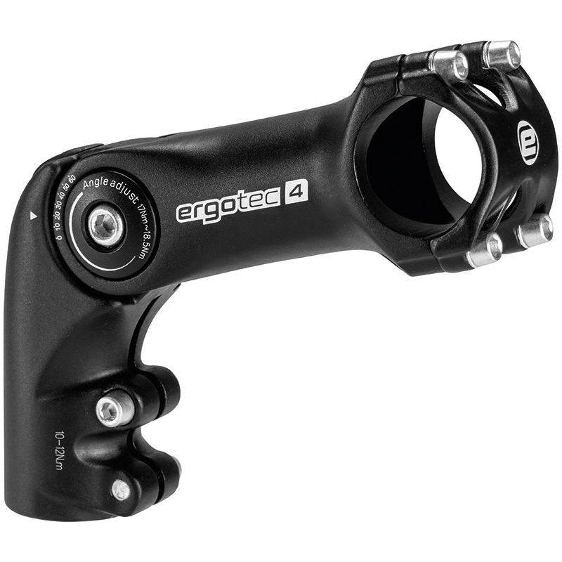 Pô-tăng điều chỉnh Ergotec/0-60°/31.6 x 90mm/Đen | Ergotec Adjustable Bike Stem/0-60°/31.6 x 90mm/Black