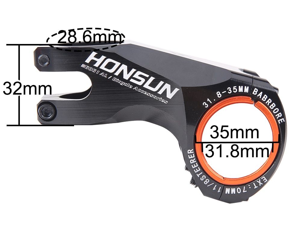 Pô-tăng xe đạp Honsun CNC/35 x 70mm/17°/Nhôm | Honsun CNC Bike Stem/35 x 70mm/17°/Aluminum