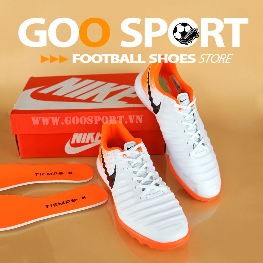 Nike Tiempo 7 TF trắng cam