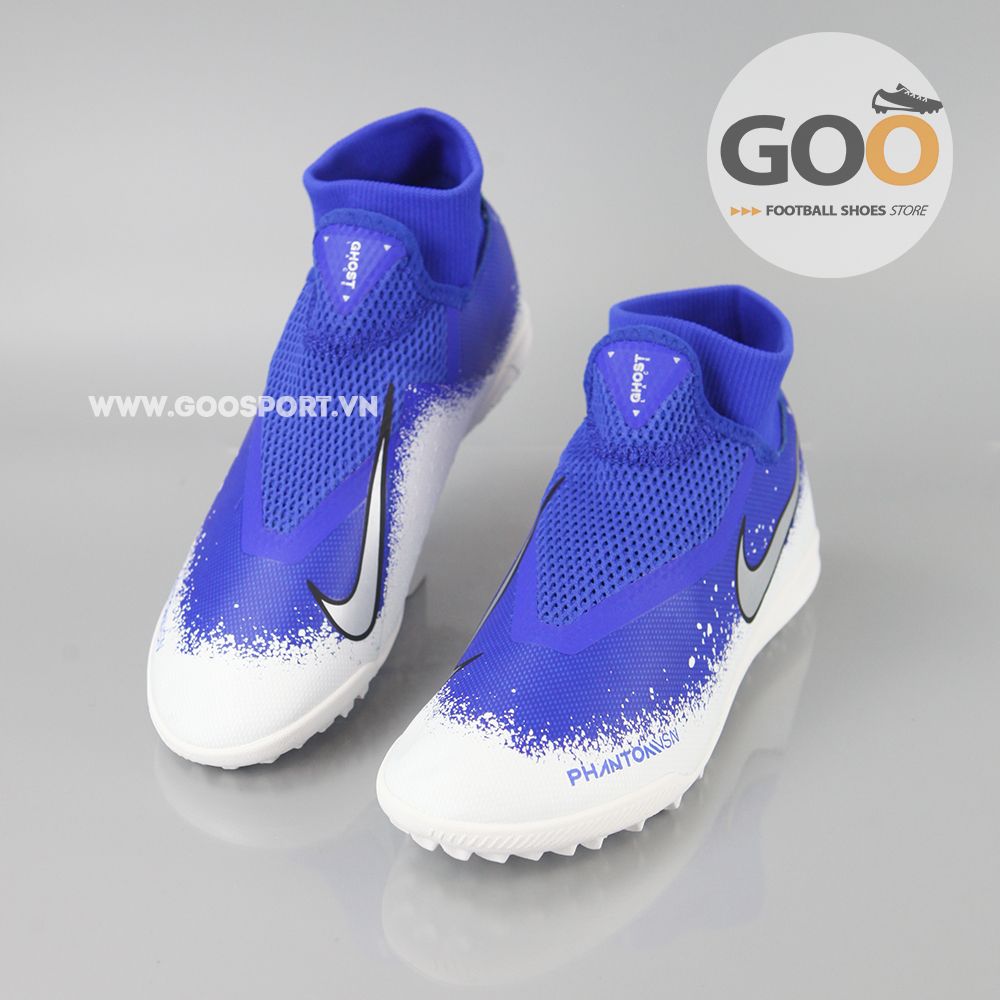  Nike Phantom Vision TF cổ cao trắng xanh dương 