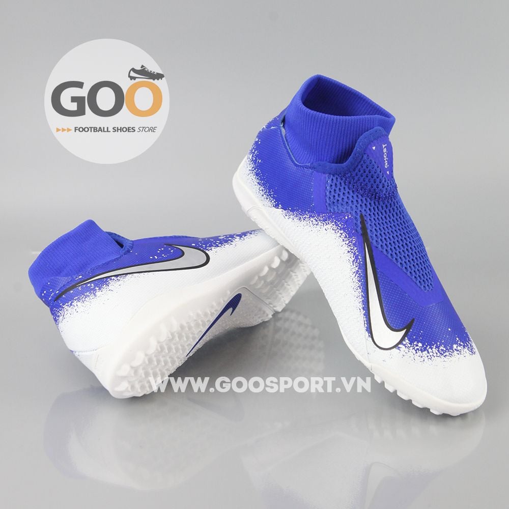  Nike Phantom Vision TF cổ cao trắng xanh dương 