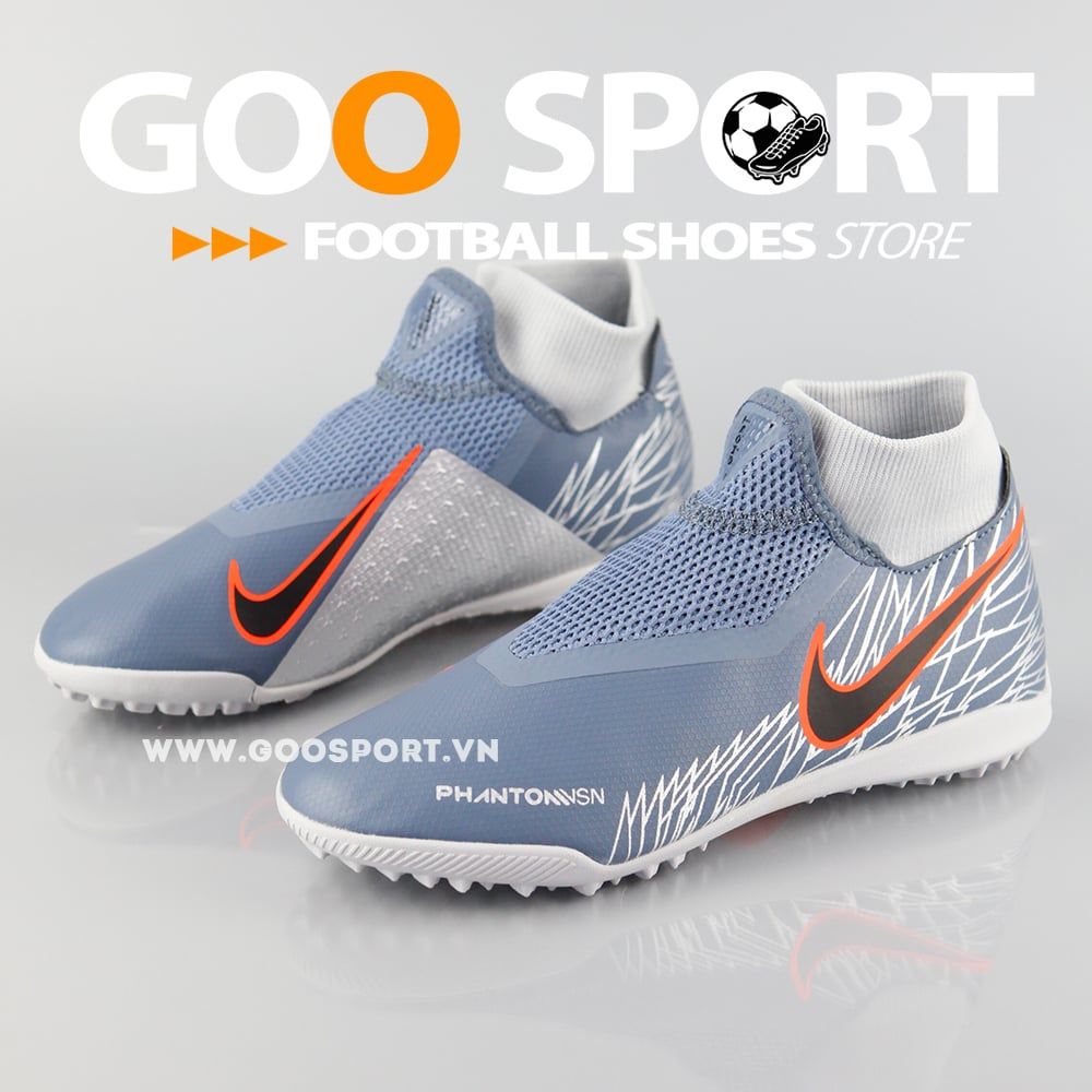 Nike Phantom Vision TF cổ cao xám