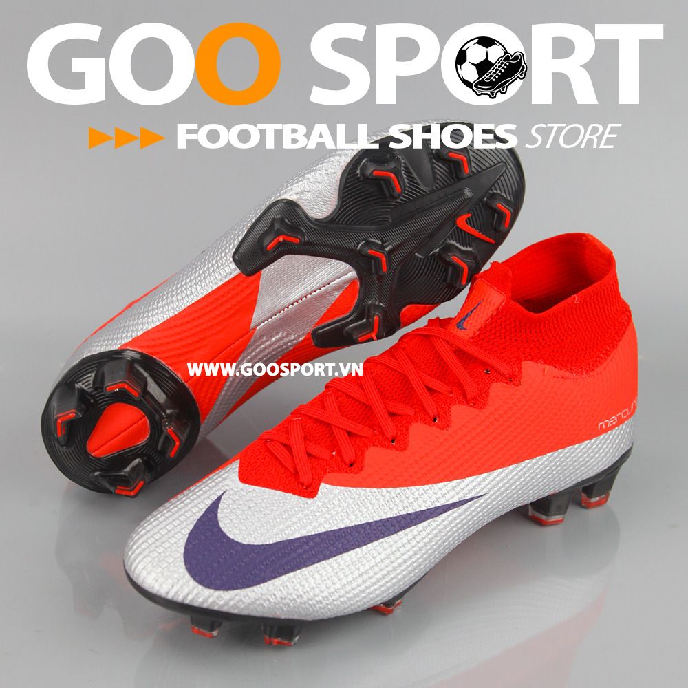  Nike Mercurial Superfly 7 FG đỏ bạc - Giày đá bóng sân cỏ tự nhiên 