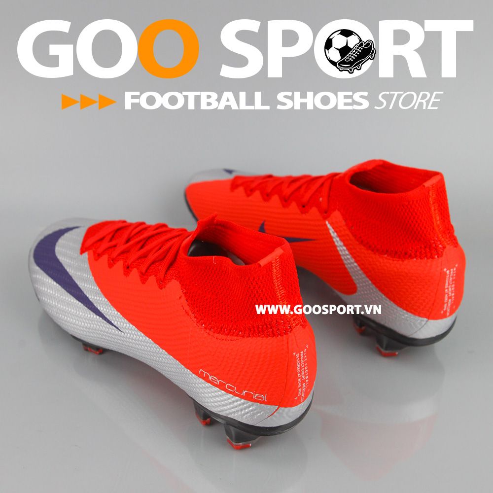  Nike Mercurial Superfly 7 FG đỏ bạc - Giày đá bóng sân cỏ tự nhiên 