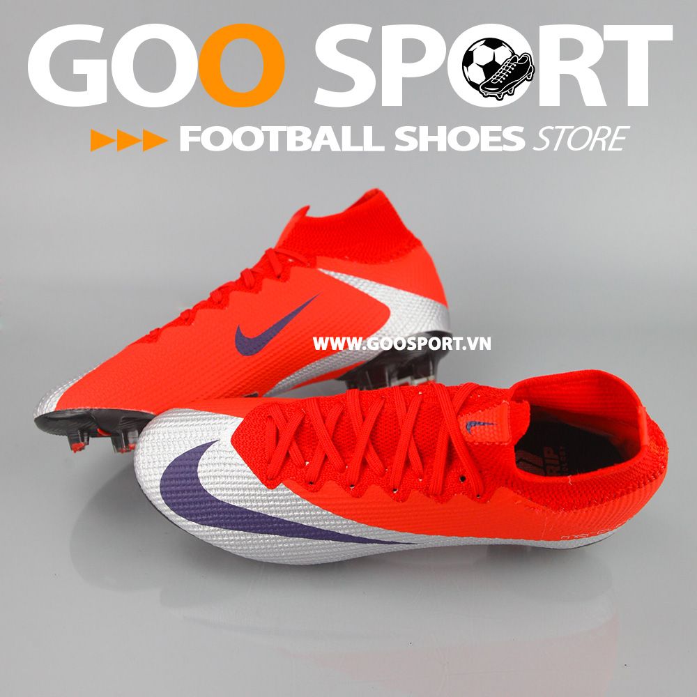 Nike Mercurial Superfly 7 FG đỏ bạc - Giày đá bóng sân cỏ tự nhiên