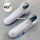  Mercurial Superfly 9 TF trắng đế xanh 