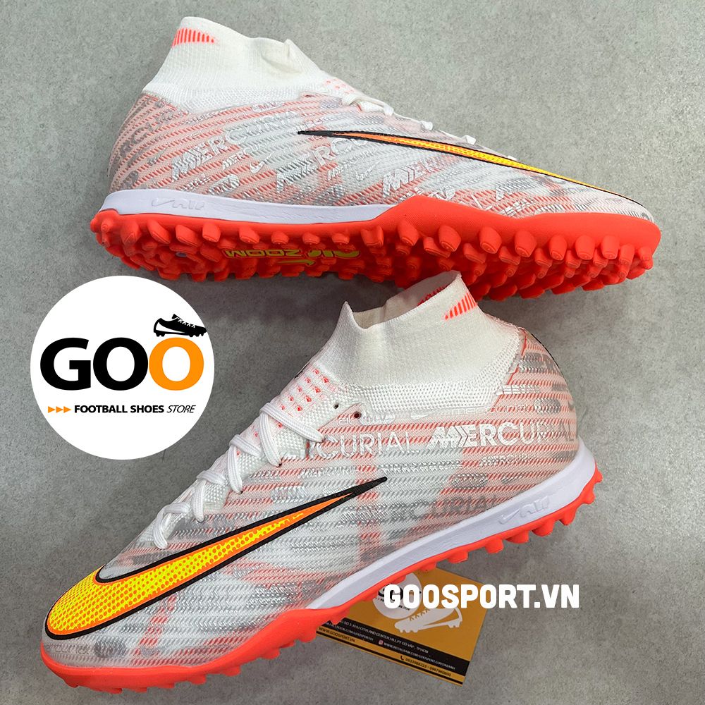  Mercurial Superfly 9 TF trắng sọc cam 