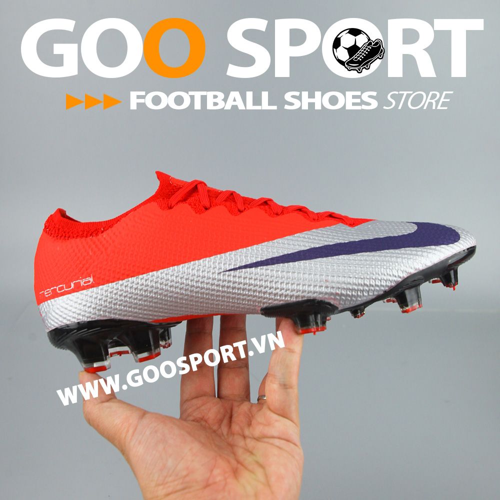 Nike Mercurial Vapor 13 FG đỏ bạc - Giày đá bóng sân cỏ tự nhiên