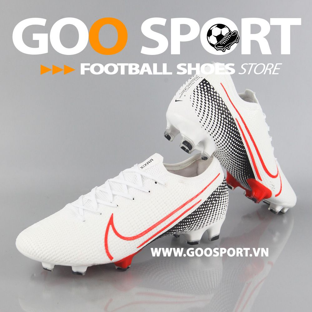 Nike Mercurial Vapor 13 FG trắng gót đen - Giày đá bóng sân cỏ tự nhiên