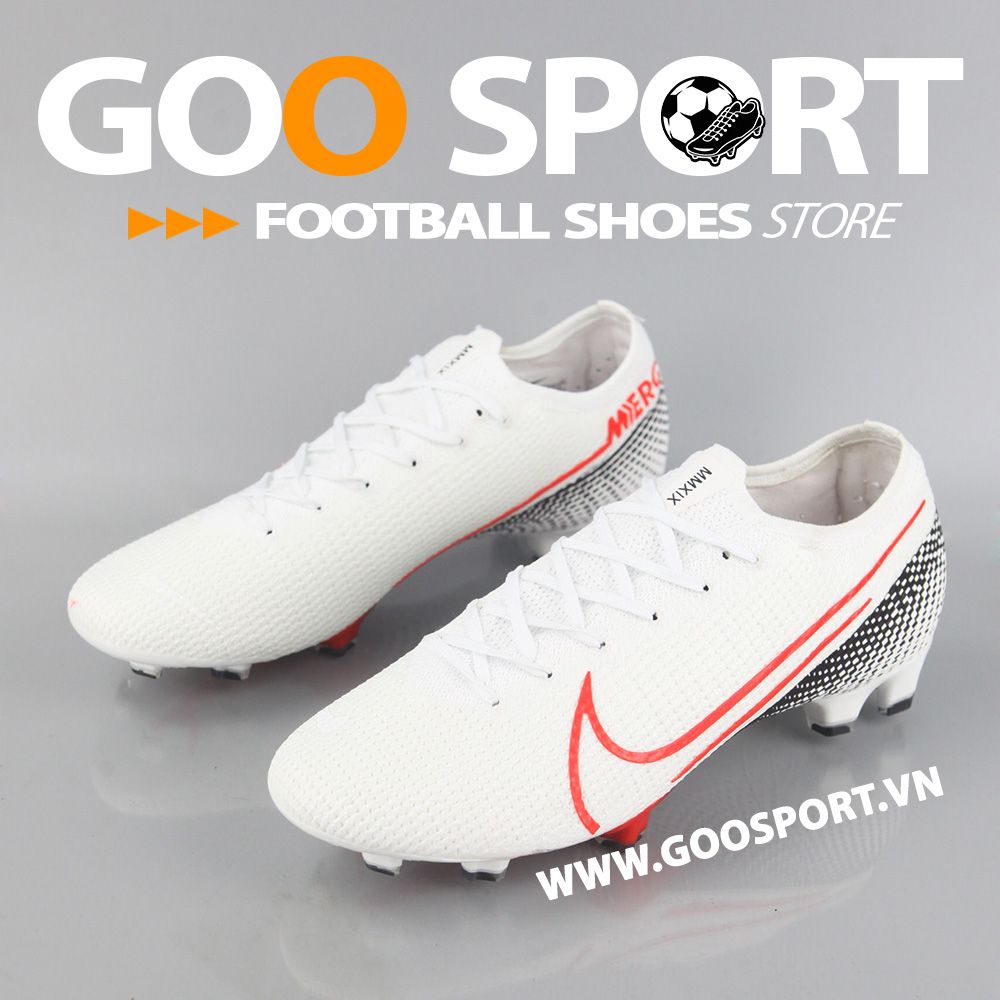  Nike Mercurial Vapor 13 FG trắng gót đen - Giày đá bóng sân cỏ tự nhiên 