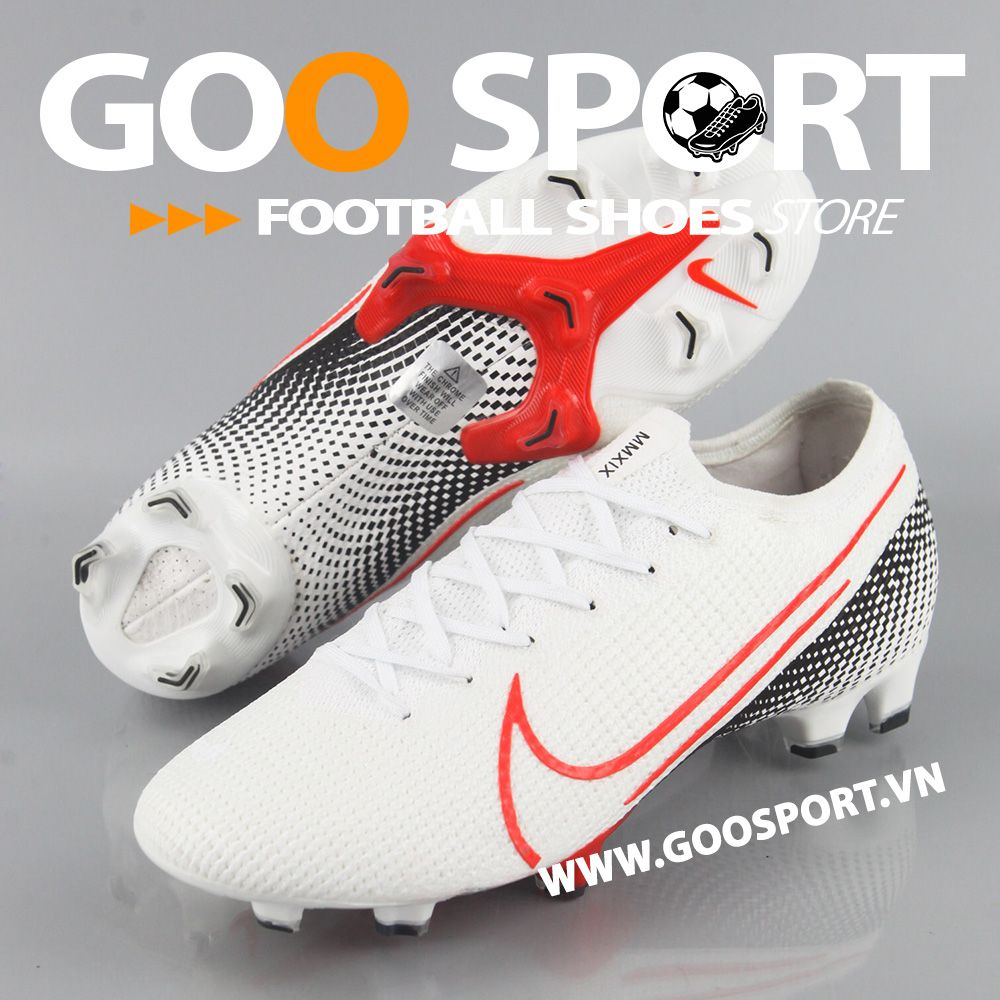  Nike Mercurial Vapor 13 FG trắng gót đen - Giày đá bóng sân cỏ tự nhiên 