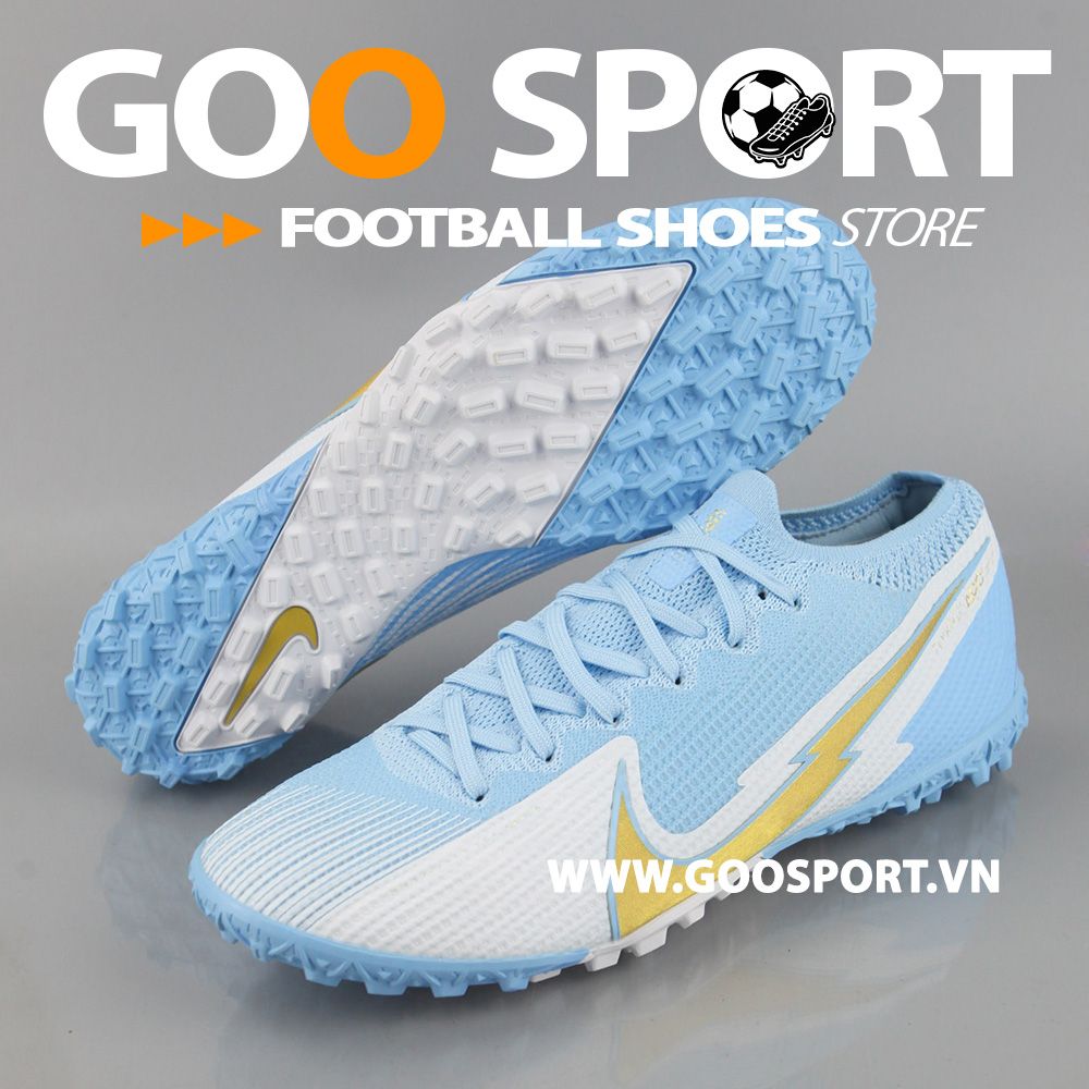 Nike Mercurial Vapor 13 TF tia chớp xanh ngọc