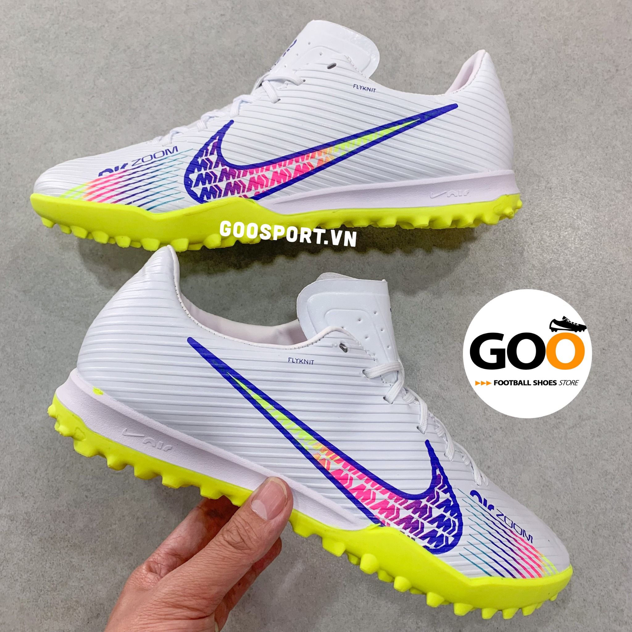 Mercurial Vapor 15 TF cổ rời trắng sọc vàng
