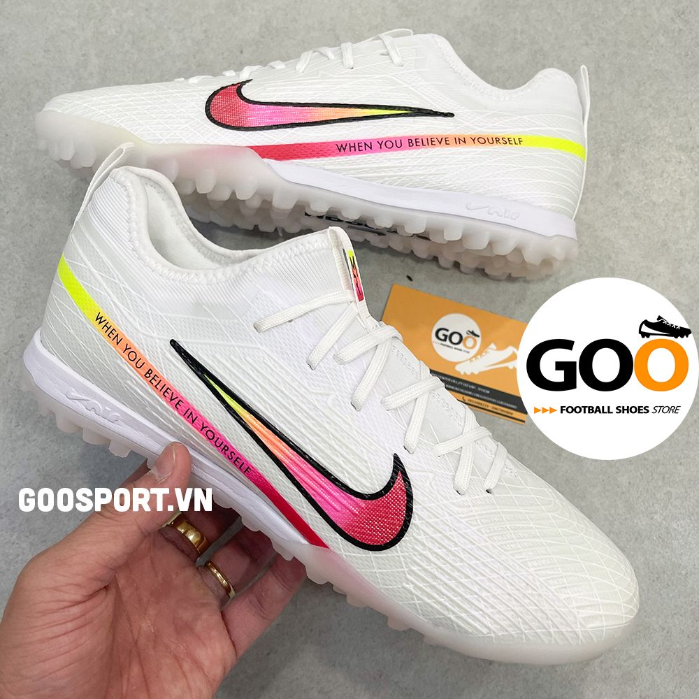  Mercurial Vapor 15 TF trắng sọc hồng 