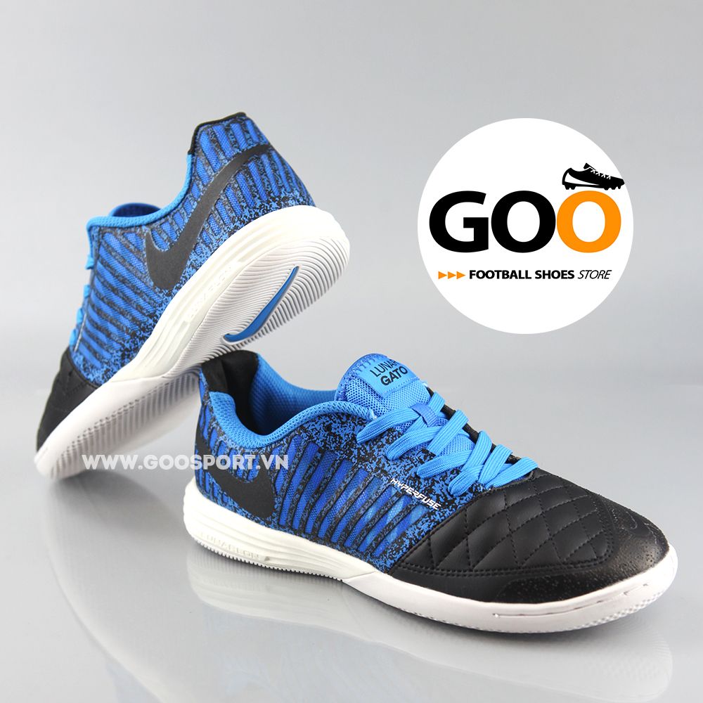  Nike Lunar Gato 2 IC đen xanh dương 