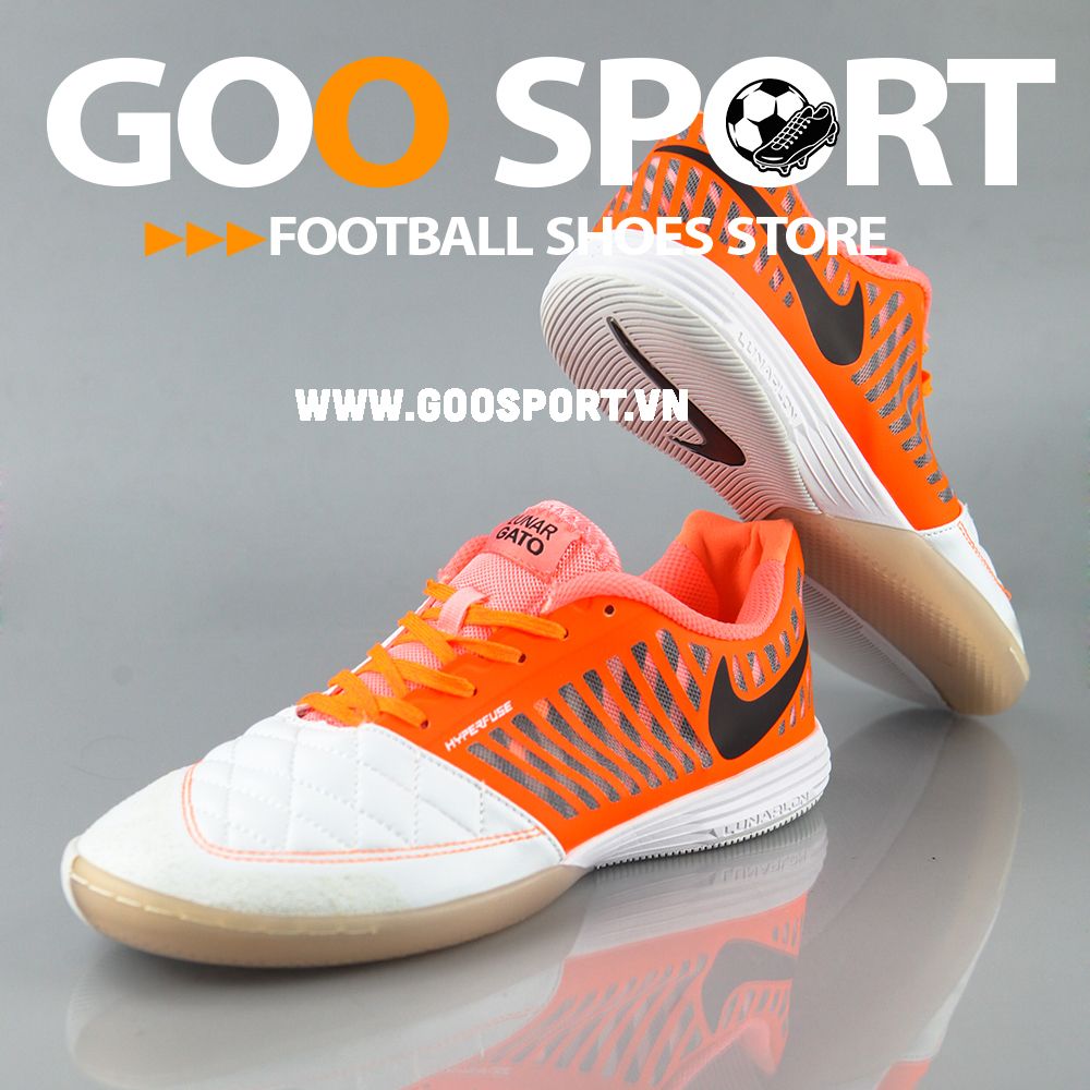 Nike Lunar Gato 2 IC trắng cam
