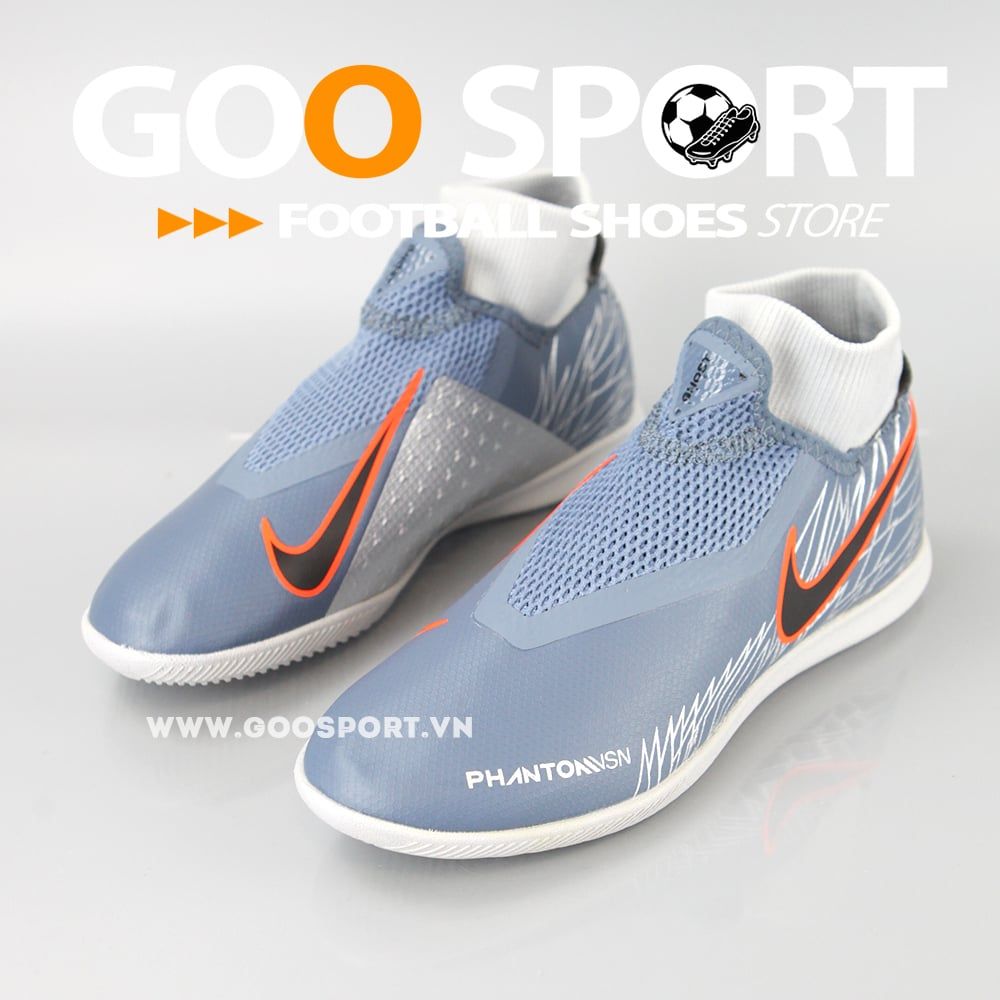 Nike Phantom Vision IC cổ cao xám bạc