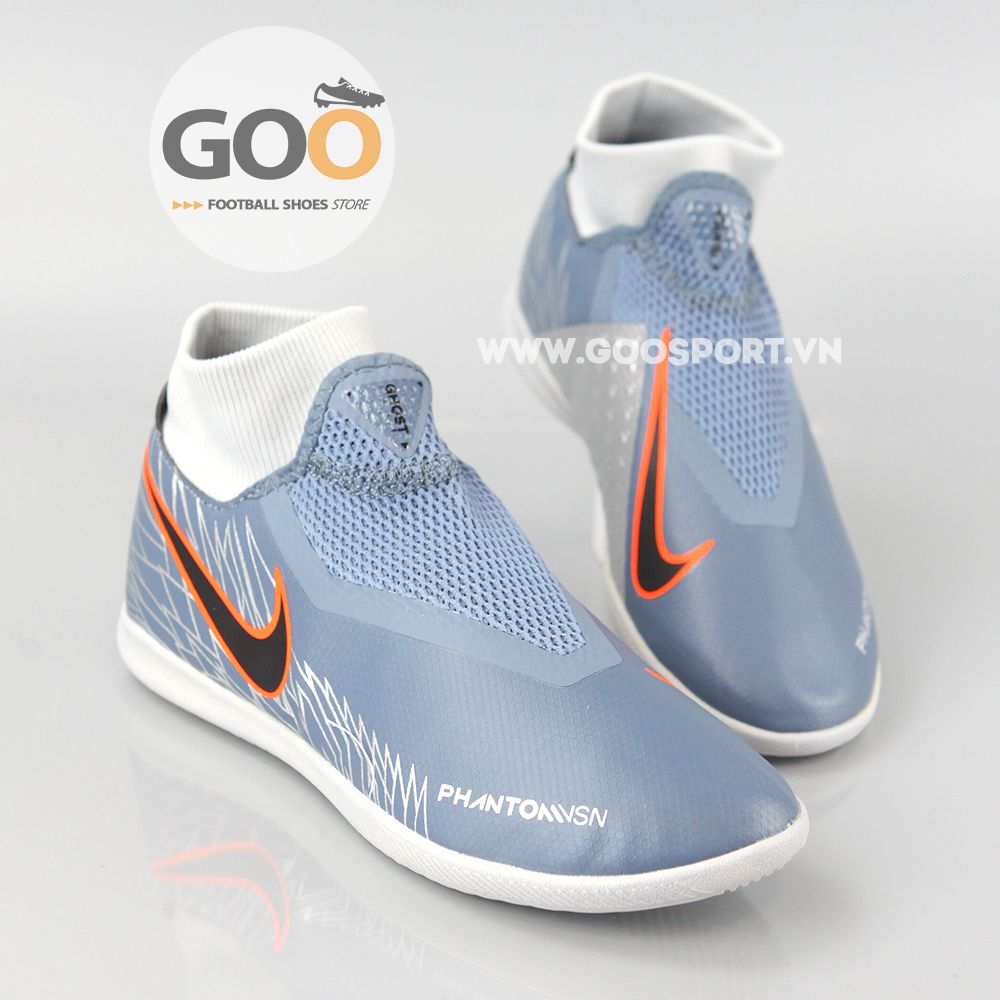 Nike Phantom Vision IC cổ cao xám bạc