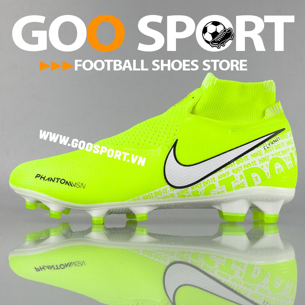 Nike Phantom Vision FG cổ cao dạ quang - Giày đá bóng sân cỏ tự nhiên